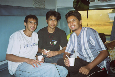 Inside the train.