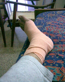 My foot - bandaged